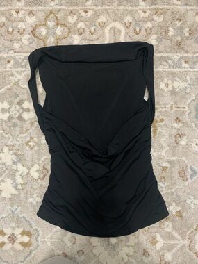Sleek Black Cowl Neck Top